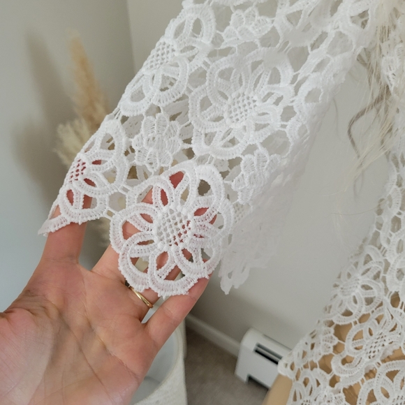 Floral off the shoulder bohemian coastal cowgirl crop top - Picture 4 of 7